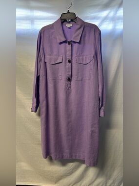 J. Jill Lavender Button-Front Shirt Dress 2X